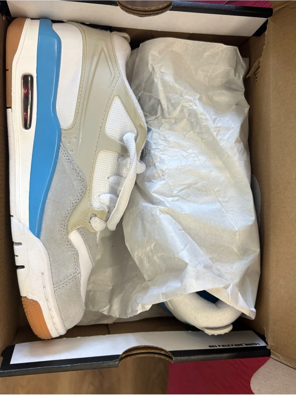 Jordan Kids White and Light Blue Low-Top Sneakers